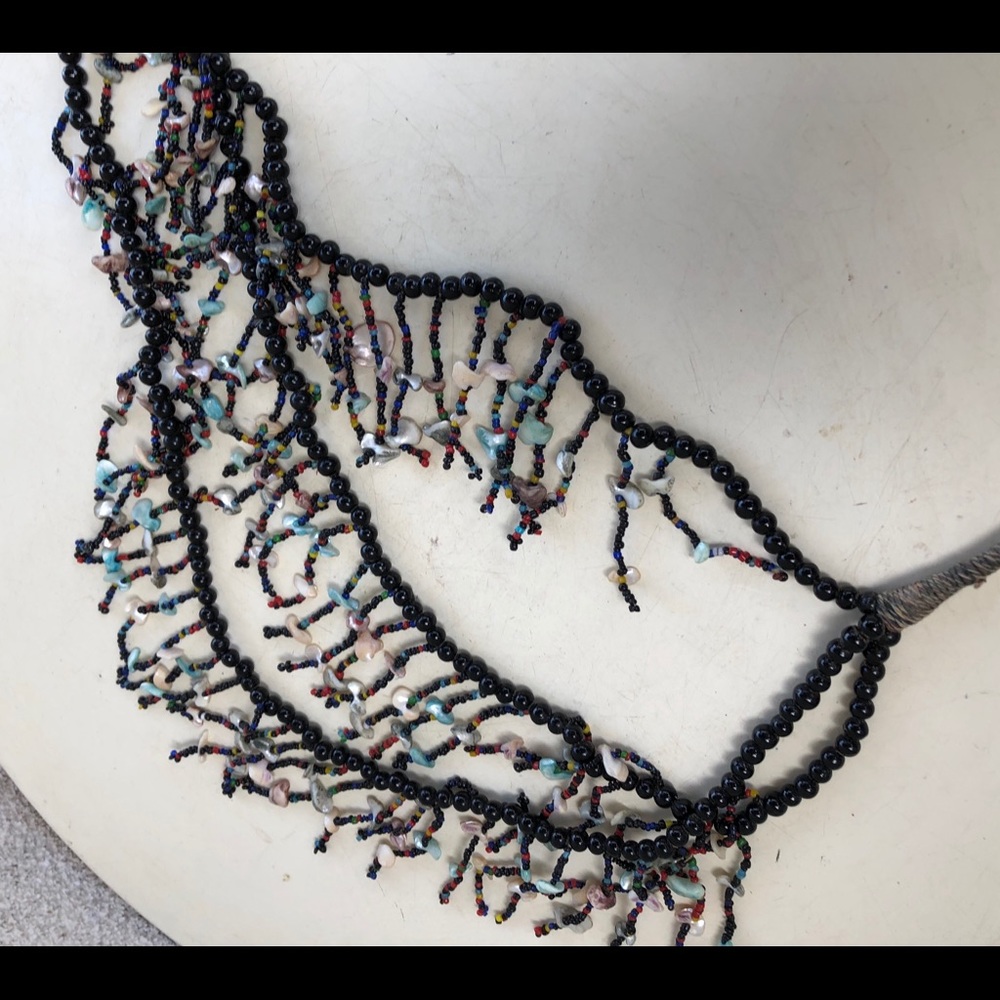 Boho Dangle Multi Stands Beaded Shell Necklace - image 7